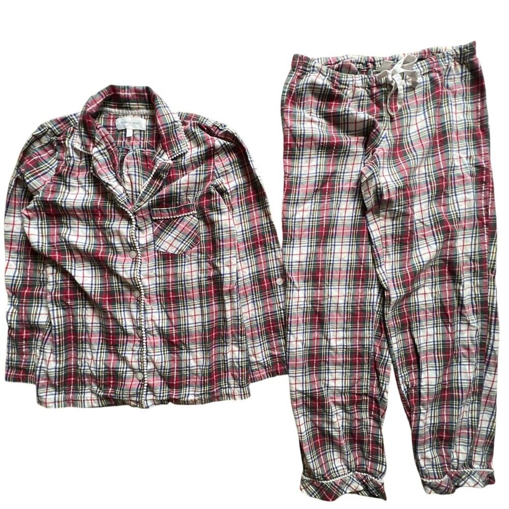 Y2K Victoria's Secret Red Flannel After Party Plaid Pajama Small